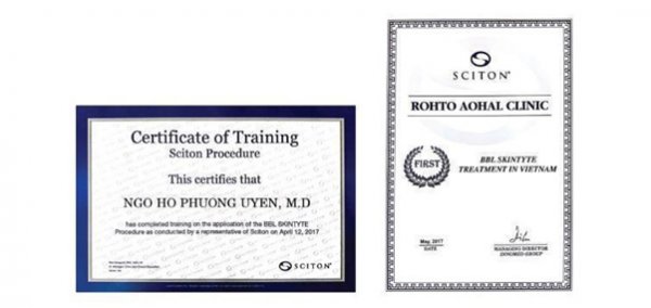 ROHTO AOHAL CLINICは、アメリカのBBL技術研修の認可証を得ています。